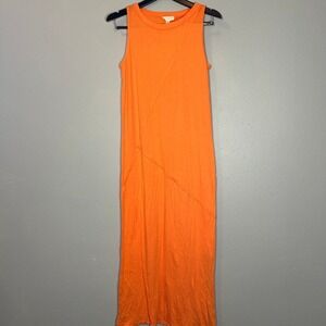 See You Monday Maxi Dress Sleeveless Casual Summer Orange Size M